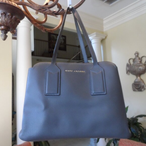 New Mark Jacobs Gray Pebbled Leather Shoulder Bag - Picture 2 of 16